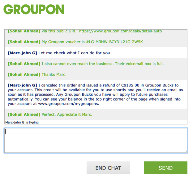 Groupon Live Chat